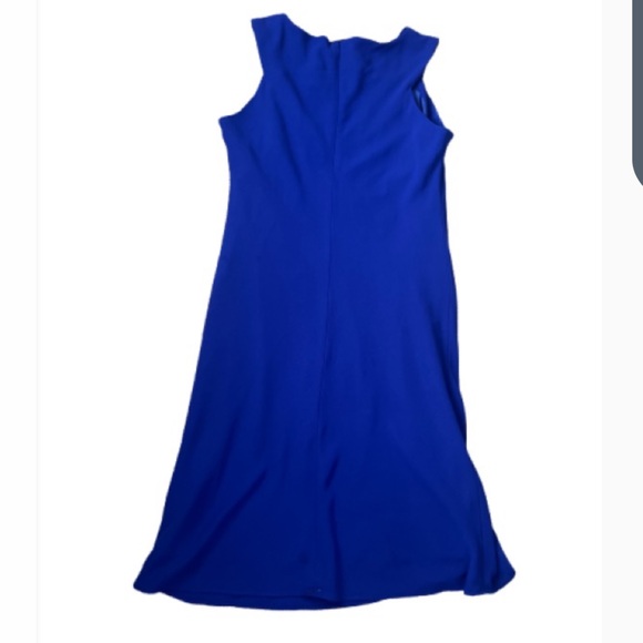 Evan Picone Royal Blue Dress knee length Aline Sleeveless - Picture 4 of 9